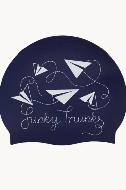 Swim Caps^Funky Trunks Paper Plain Swim Cap Navy