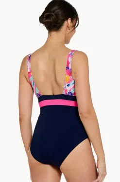 One Pieces^Zoggs Paradiso Square Back One Piece Navy/pink