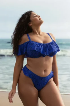 Bikini Tops^Elomi Swimwear Pebble Cove G Cup Underwire Frill Bra Blue