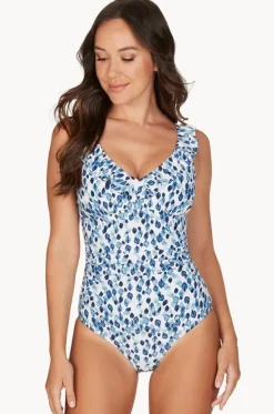 One Pieces^Nip Tuck Petal Plunge Eva One Piece Blue