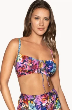 Bikini Tops^Nip Tuck Petunias Monica Drawstring Top Multi