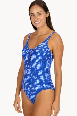 One Pieces^Baku Picnic Point Lace Up One Piece Electric