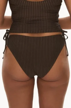 Bottoms^Raq Apparel Pinstripe 90's Brief Chocolate