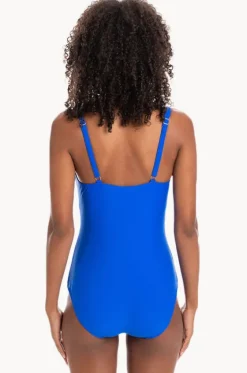 One Pieces^Togs Swimwear Plain Binded V Neck One Piece Cobalt