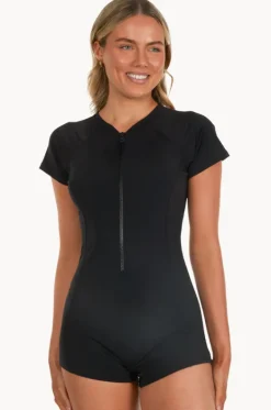 Rashies & Sunsuits^Base Swim Plain Boyleg Sunsuit BLACK