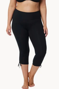 Bottoms^Jantzen Plain Capri Tie Side Swim Pant Black