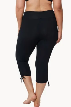Bottoms^Jantzen Plain Capri Tie Side Swim Pant Black