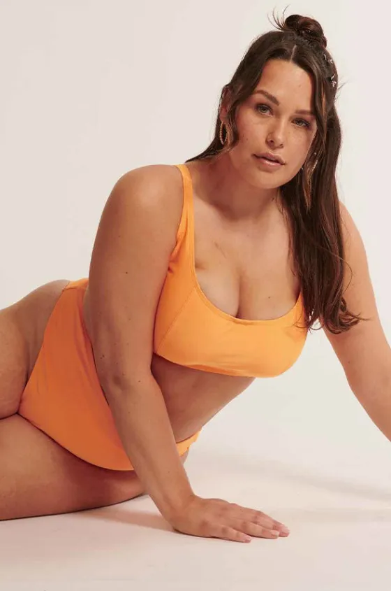 Bikini Tops^Raq Apparel Plain FF/G Cup Underwire Crop Marigold