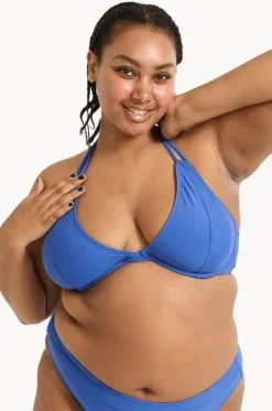 Bikini Tops^Raq Apparel Plain FF/G Cup Underwire Halter Cobalt