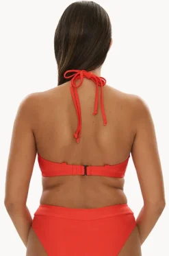 Bikini Tops^Raq Apparel Plain FF/G Cup Underwire Halter Tangerine