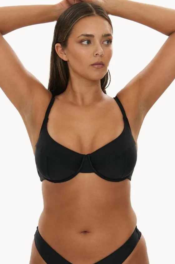 Bikini Tops^Raq Apparel Plain HH/I Cup Balconette Bra Black