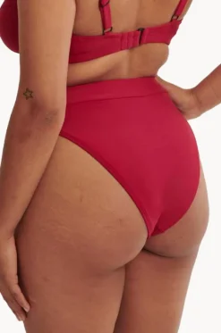 Bottoms^Raq Apparel Plain High Leg Brief Lipstick