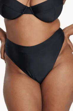 Bottoms^Raq Apparel Plain High Leg Brief Black