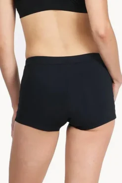 Bottoms^Base Swim Plain High Waisted Boyleg Black