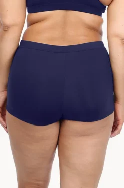 Bottoms^Base Swim Plain High Waisted Boyleg Navy