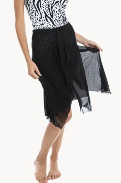 Overswim^Togs Swimwear Plain Mesh Frill Skirt Black