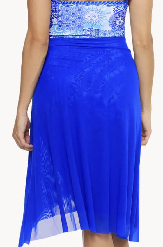 Sarongs^Togs Swimwear Plain Mesh Frill Skirt Cobalt