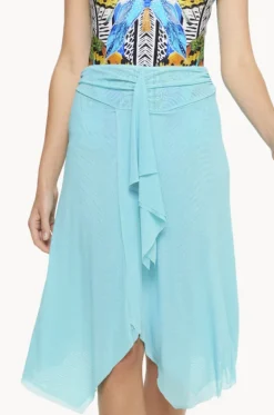 Sarongs^Togs Swimwear Plain Mesh Frill Skirt Mint