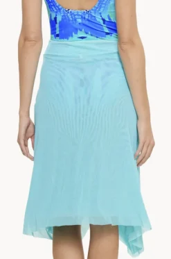 Sarongs^Togs Swimwear Plain Mesh Frill Skirt Mint
