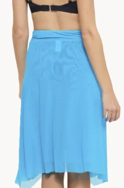 Sarongs^Togs Swimwear Plain Mesh Frill Skirt Aqua