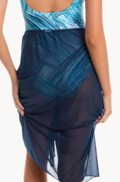 Sarongs^Togs Swimwear Plain Mesh Sarong Navy