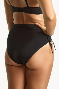 Bottoms^Panache Plain Midi Gathered Brief Black