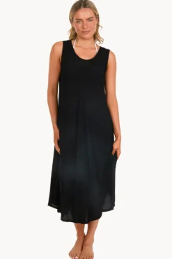Dresses^Sundrenched Plain Niche Dress Black