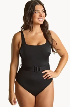 One Pieces^Panache Plain Serena F Cup Square Neck One Piece Black