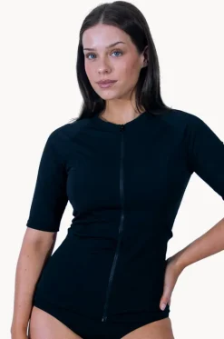 Rashies & Sunsuits^Base Swim Plain Short Sleeve Suntop Black