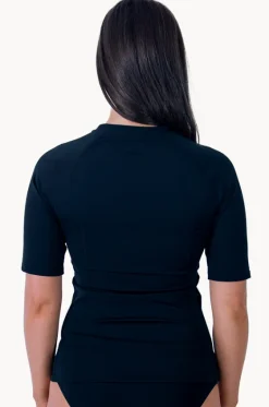 Rashies & Sunsuits^Base Swim Plain Short Sleeve Suntop Black