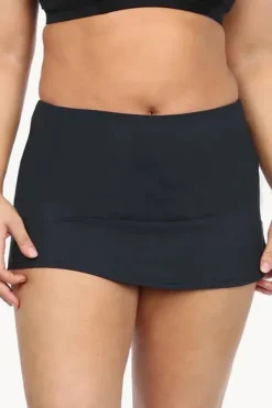 Bottoms^Base Swim Plain Skirted Pant Black