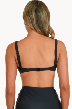 Bikini Tops^Base Swim Plain Square Neck Crop BLACK