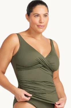 Tankini Tops^Artesands Plains Delacroix Tankini Separate Olive