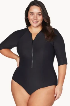 Rashies & Sunsuits^Artesands Plains Short Sleeve Zip Sunsuit Black