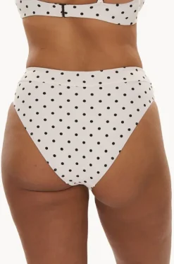 Bottoms^Raq Apparel Polka Dot High Leg Brief Cream