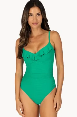One Pieces^Baku Positano D/DD Cup Frill One Piece Emerald