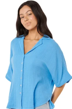 Tops^Rip Curl Premium Surf Short Sleeve Shirt Azure