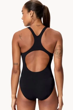 One Pieces^Speedo Printed Medalist One Piece Black/Cobalt