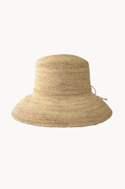 Headwear^Cherry Red Raffia Bucket Hat Beige