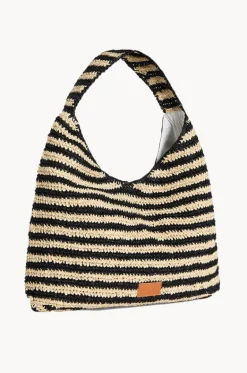 Beach Bags|Bags^Seafolly Raffia Stripe Tote Bag Natural/Black
