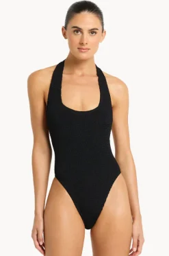 One Pieces^Bond-eye Recycled Ava Halter One Piece BLACK