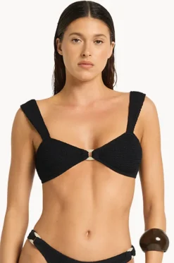 Bikini Tops^Bond-eye Recycled Ring Delphi Crop Black