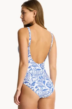 One Pieces^Sea Level Reef Scoop Back Panel Line One Piece Denim