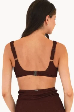 Bikini Tops^Moontide Retro Deco F/F Cup Square Neck Bra Espresso