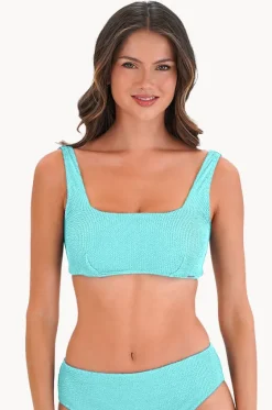 Bikini Tops^Moontide Retro Deco F/G Cup Square Neck Bra Aqua