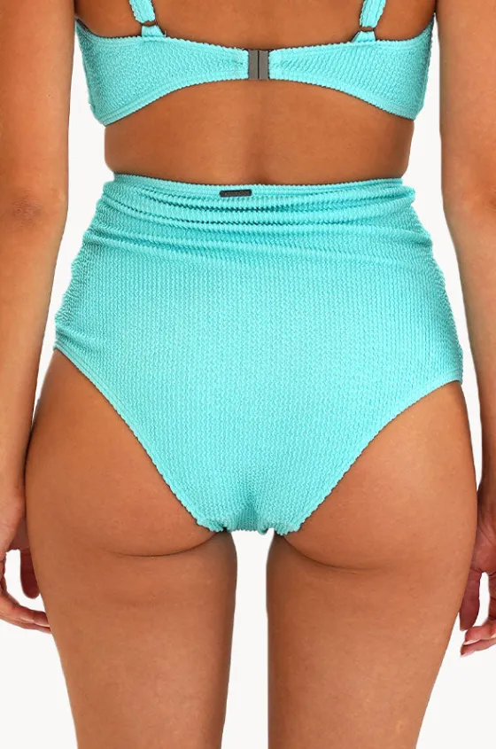Bottoms^Moontide Retro Deco High Waist Gathered Pant Aqua