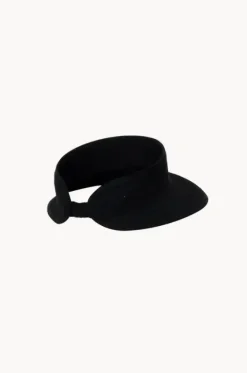 Headwear^Cherry Red Ribbon Wide Brim Visor Black