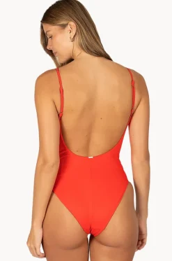 One Pieces^Baku Rococco Minimalist High Leg One Piece Flame