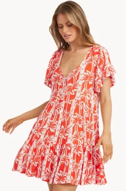Dresses^Billabong Row Of Palms Tie Dress Red