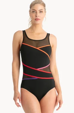 One Pieces^Poolproof Rozella Taped High Neck One Piece Black